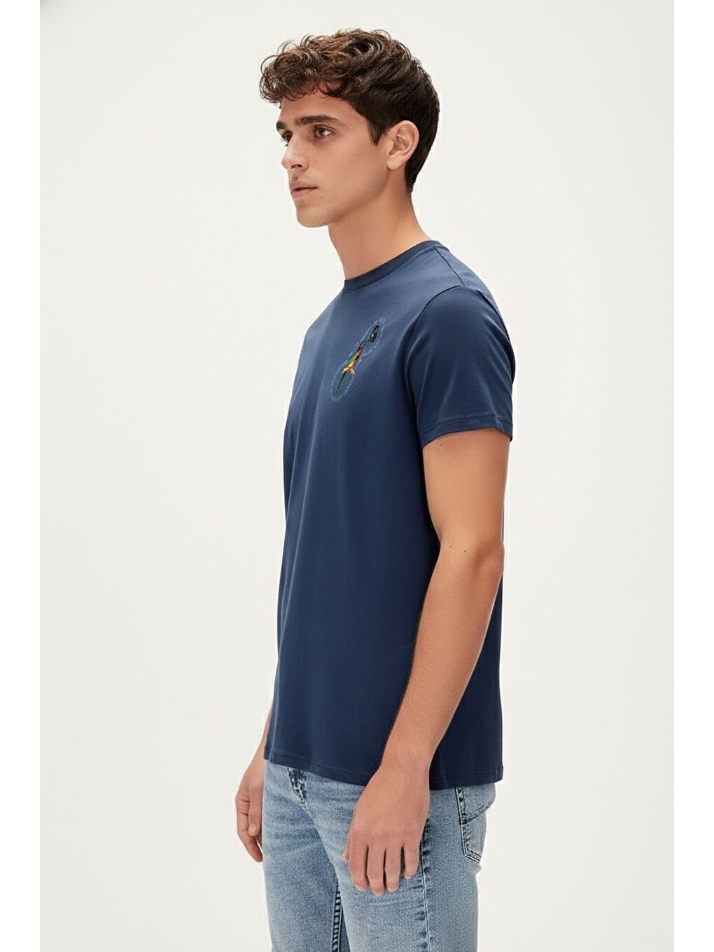 Nature Band Lacivert Erkek Baskılı Tişört-1