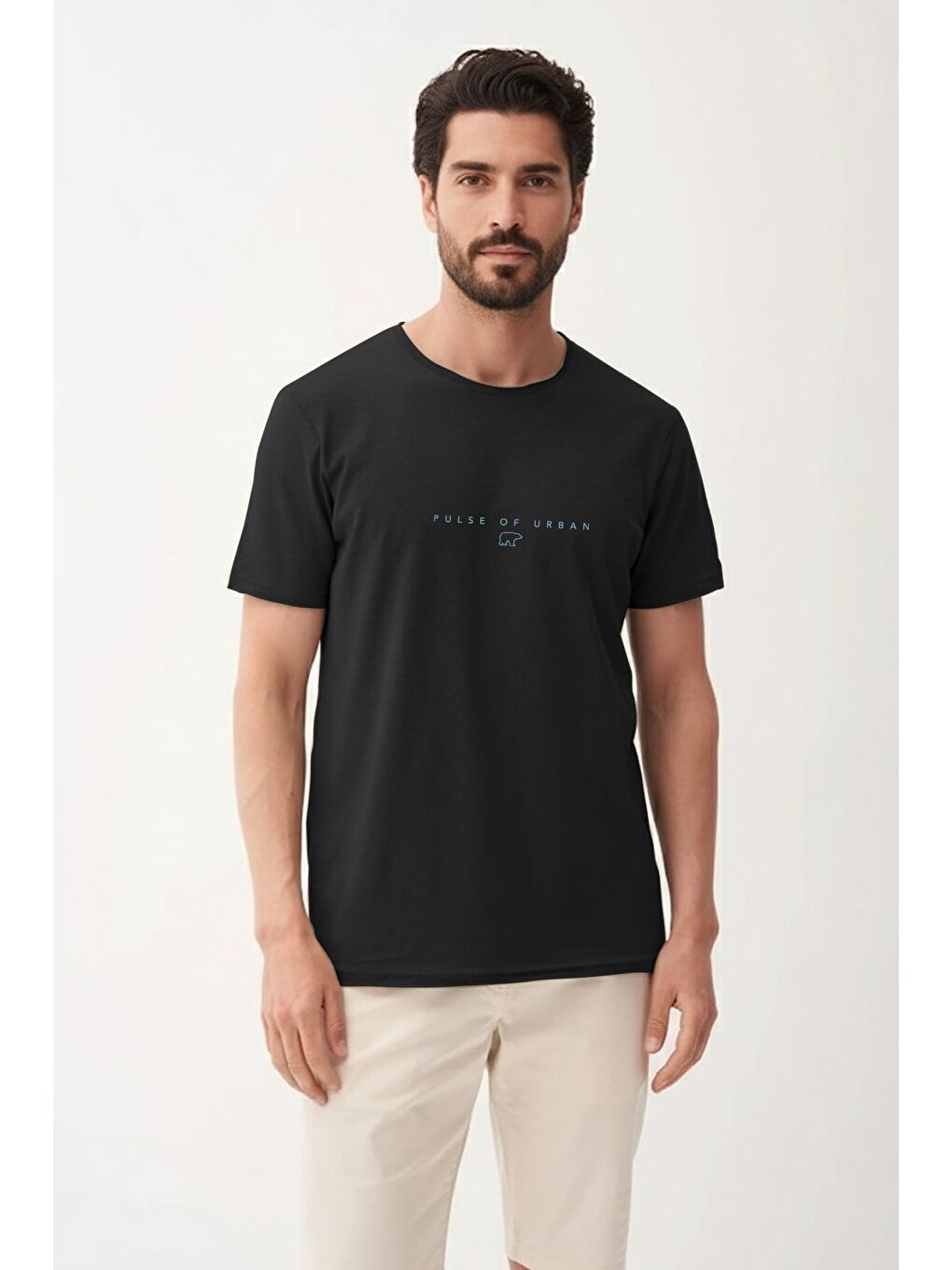 Pulse Siyah Erkek Baskılı Tişört