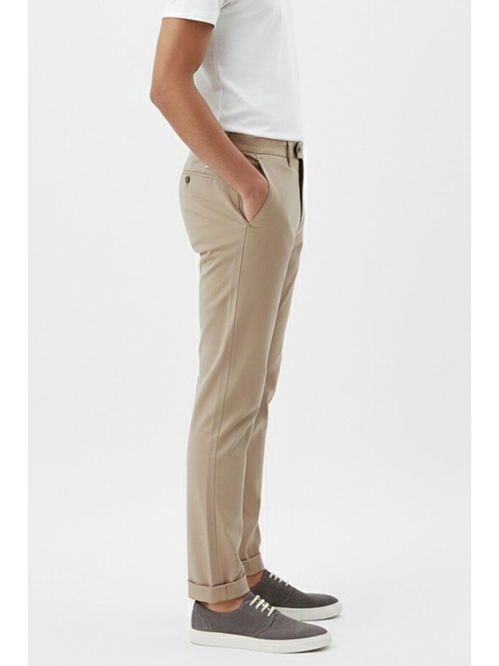 Bej Giotelli Vizon Regular Fit Dokuma Chino Erkek Pantolon-2