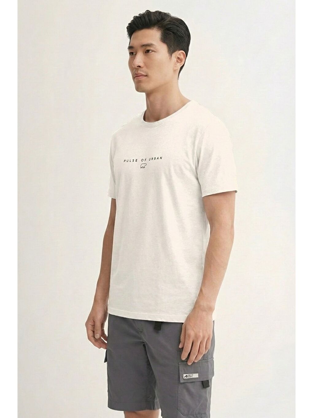 Pulse Beyaz Erkek Baskılı Tişört-1