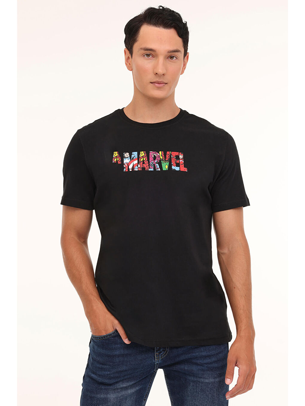 ML MARveL 11LSN1014 4FX Siyah Erkek Kısa Kol Tişört