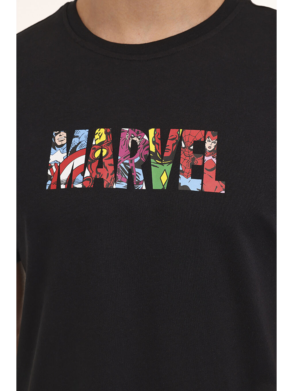 ML MARveL 11LSN1014 4FX Siyah Erkek Kısa Kol Tişört-3