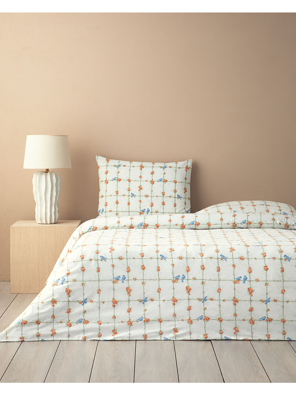Mystery Birds Pamuklu Ranforce Çift Kişilik Nevresim Seti 200x220 cm Yeşil