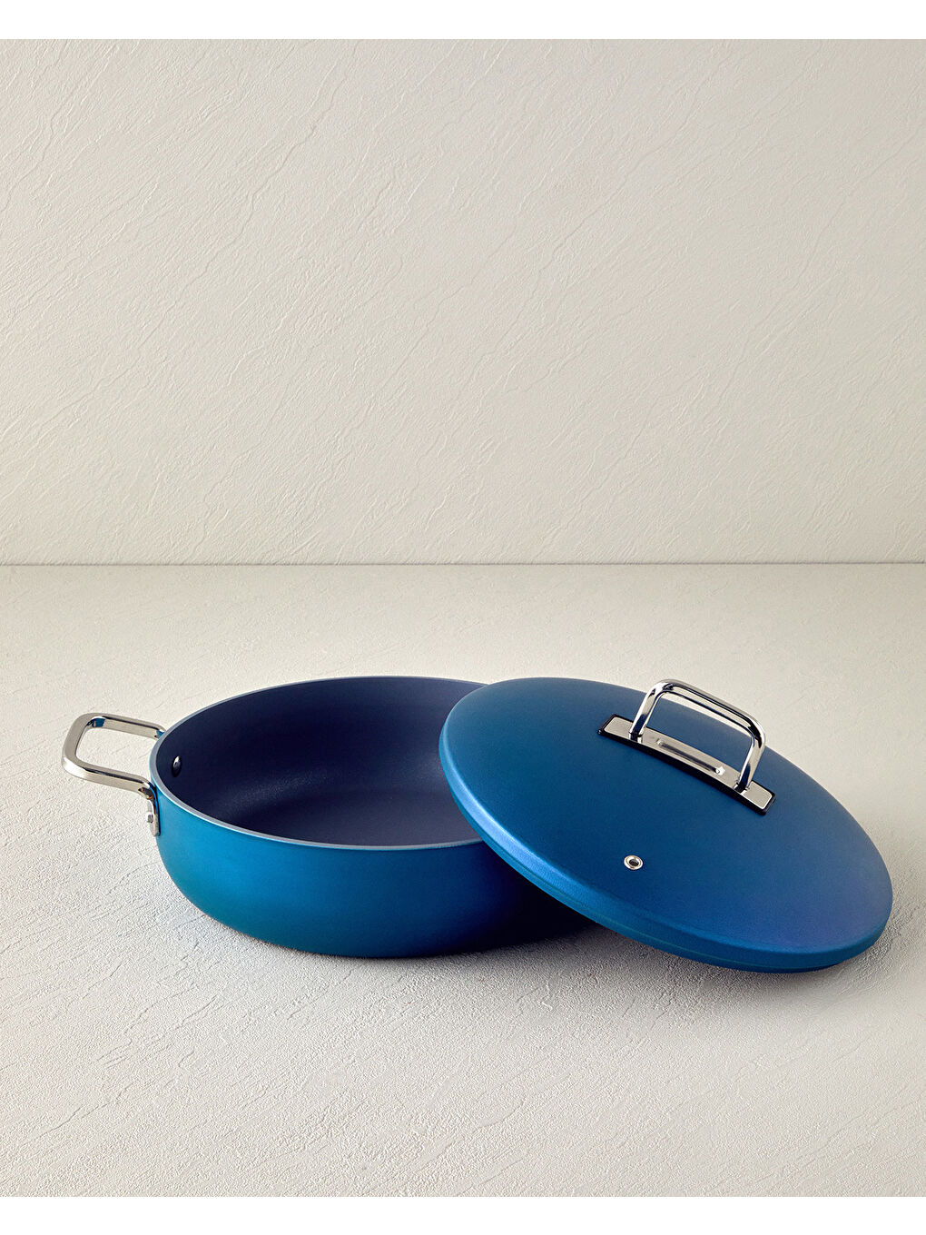 Luna Premium Basık Tencere Mavi-1