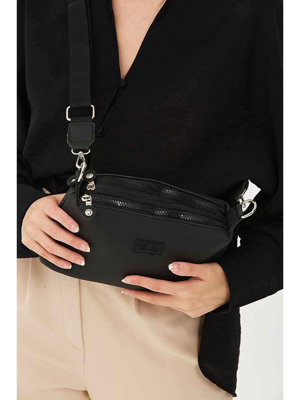 Siyah Noah 3 Gözlü Kadın Çanta-3