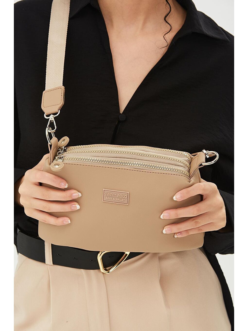 Bej Noah 3 Gözlü Kadın Çanta-2