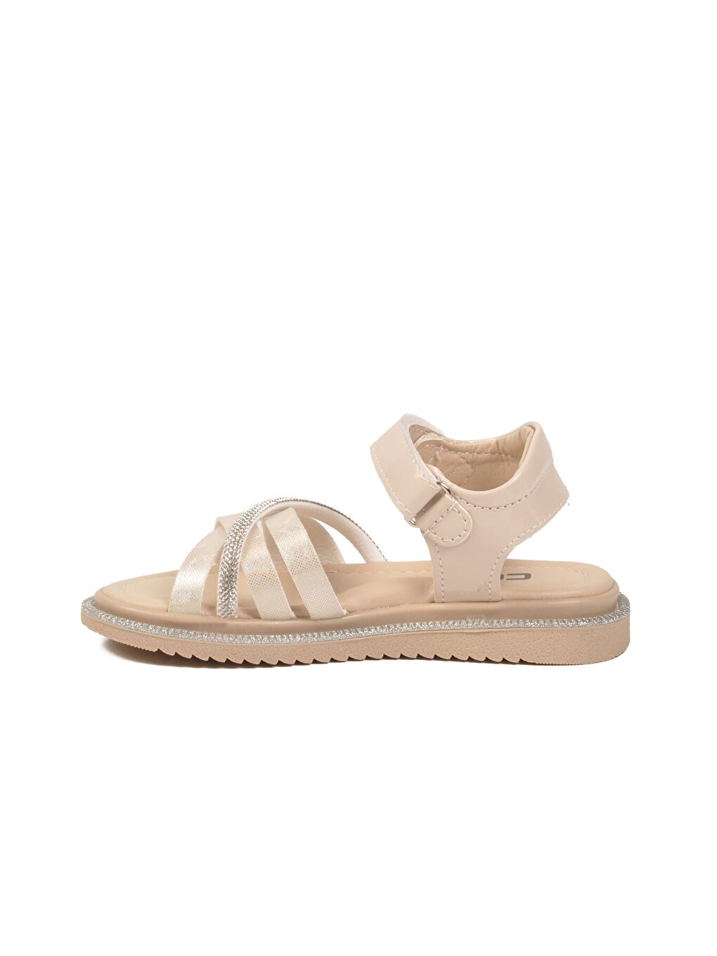 Bej Cırtlı Hafif Yumuşak Taban Kız Çocuk Sandalet Maya P-3