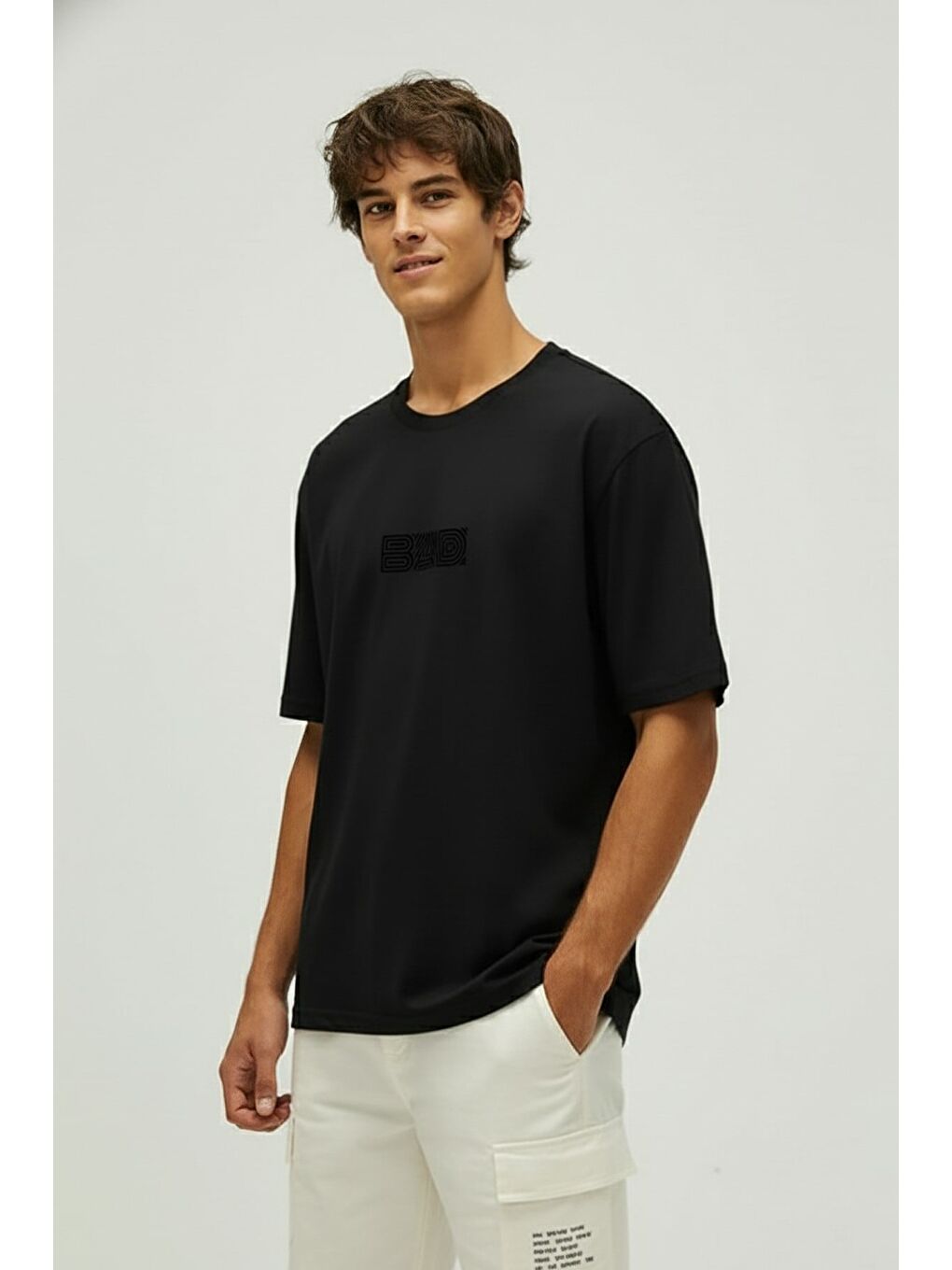 Maze Siyah Erkek Baskılı Tişört-1