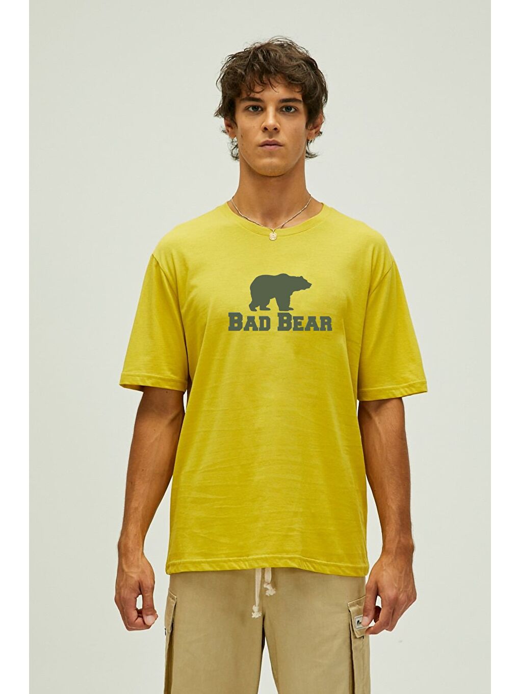 Muscle Sarı Erkek Baskılı Tişört