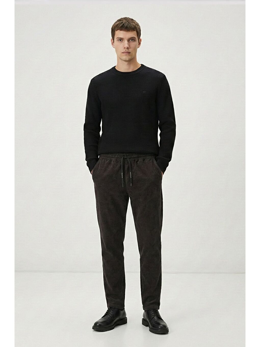 Kahverengi Giotelli Kahve Dokuma Kumaş Normal Bel Standart Boy Erkek Pantolon-1