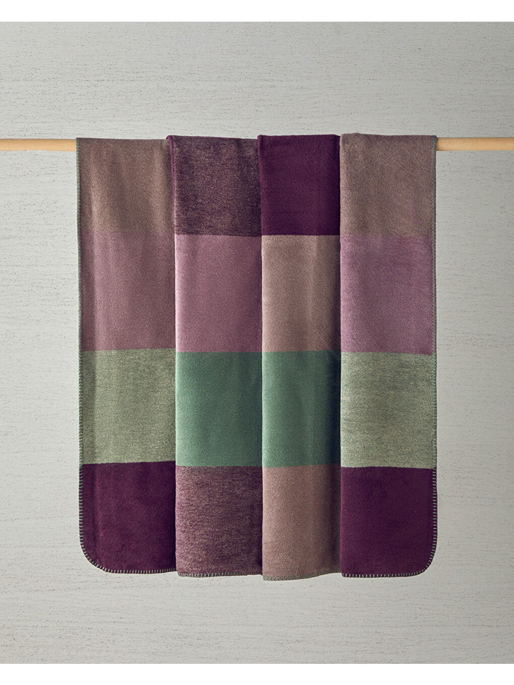 Block Pamuklu Çift Kişilik Battaniye 200x220 cm Bej