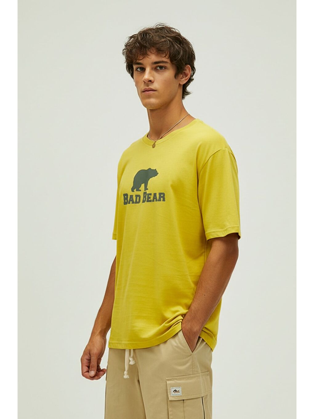 Muscle Sarı Erkek Baskılı Tişört-1