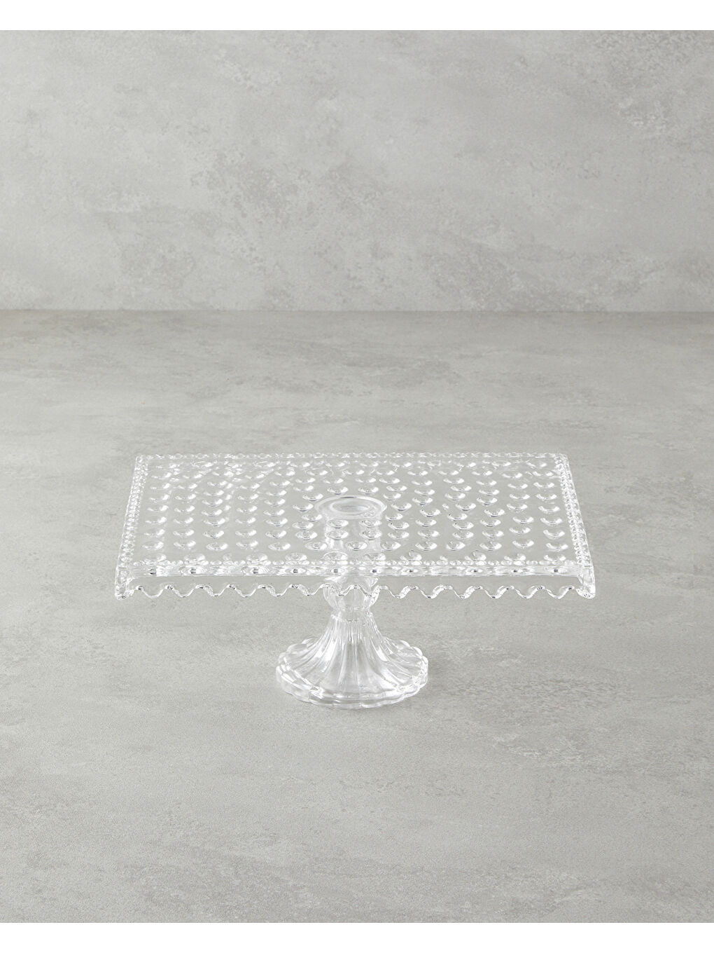 Renksiz Bubbles Cam Kek Standı 25x11 cm Şeffaf