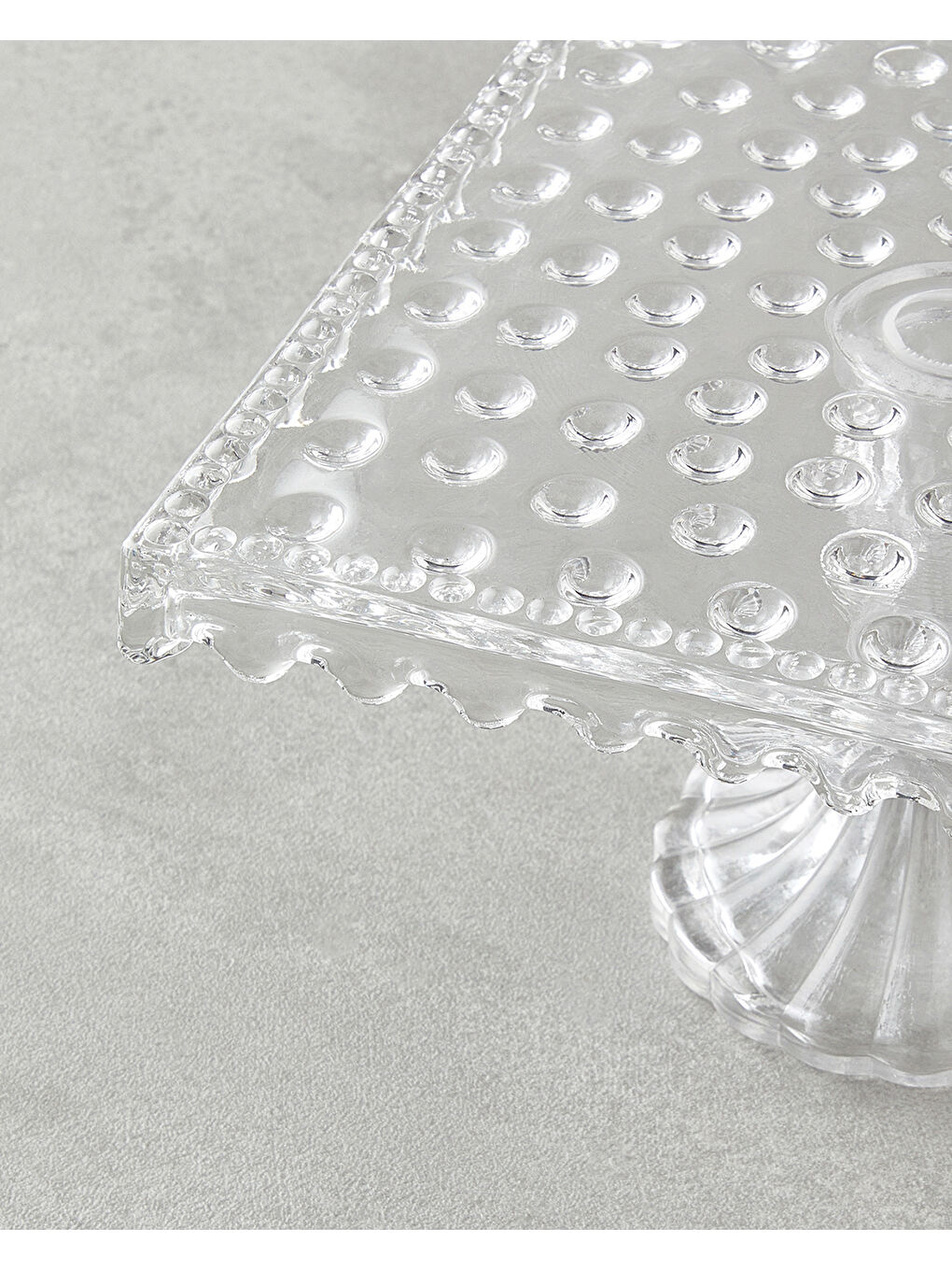 Renksiz Bubbles Cam Kek Standı 25x11 cm Şeffaf-2