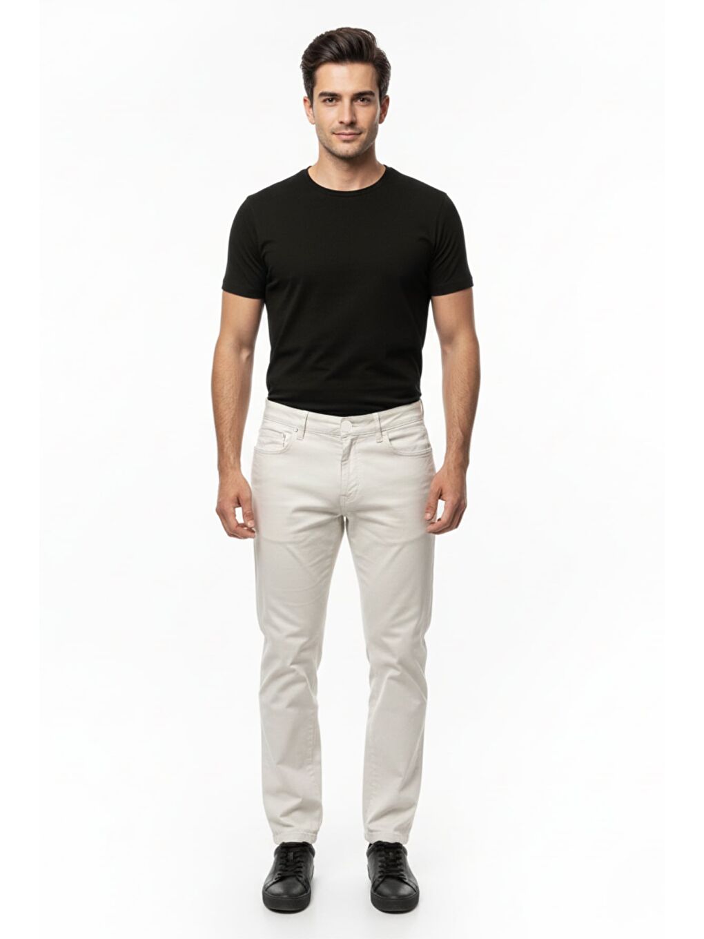 Bej Erkek Klasik Taş Rengi Günlük Pantolon-1