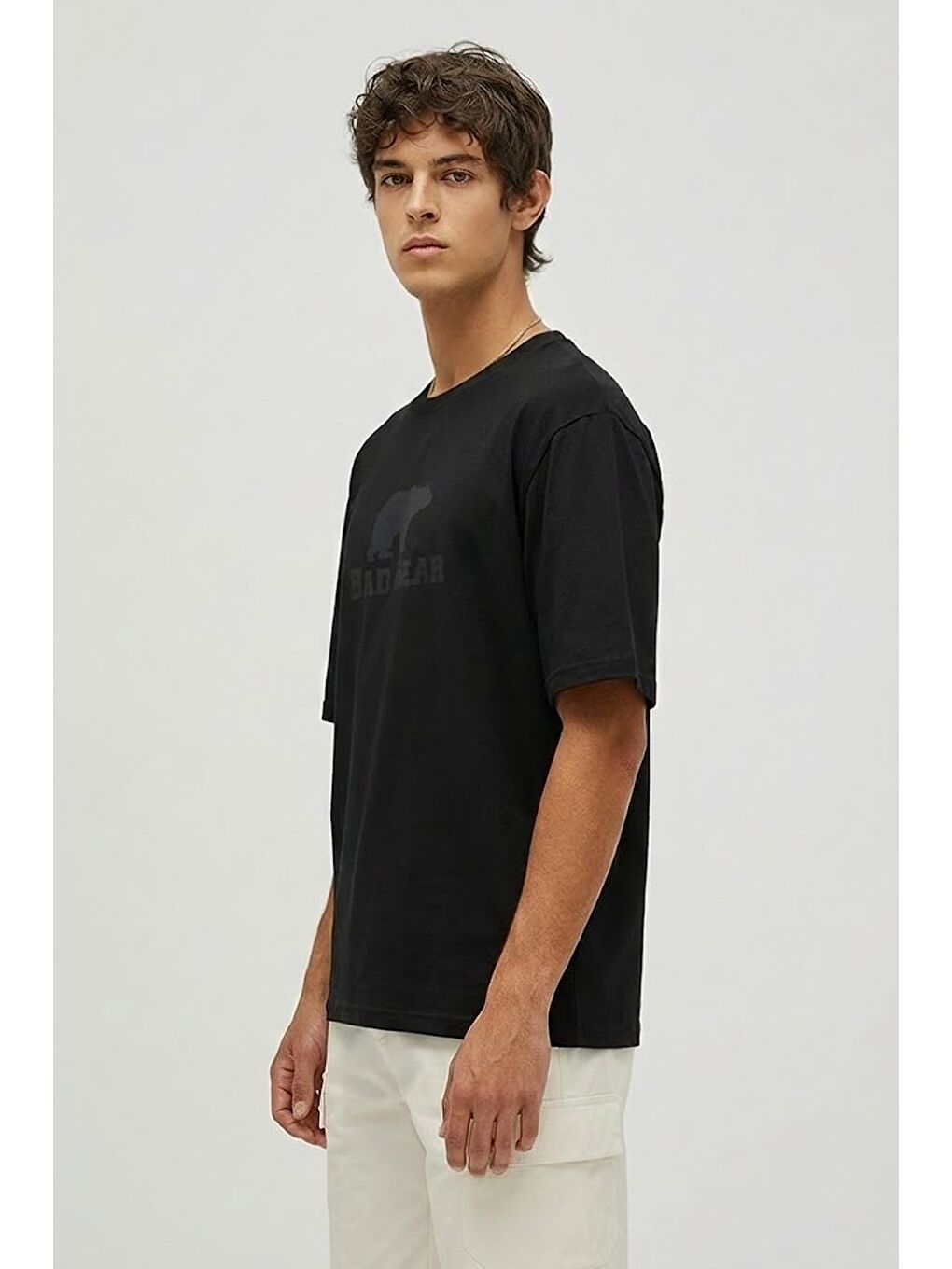 Muscle Mat Siyah Erkek Baskılı Tişört-2