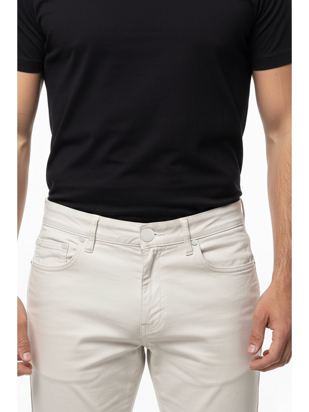 Bej Erkek Klasik Taş Rengi Günlük Pantolon-2