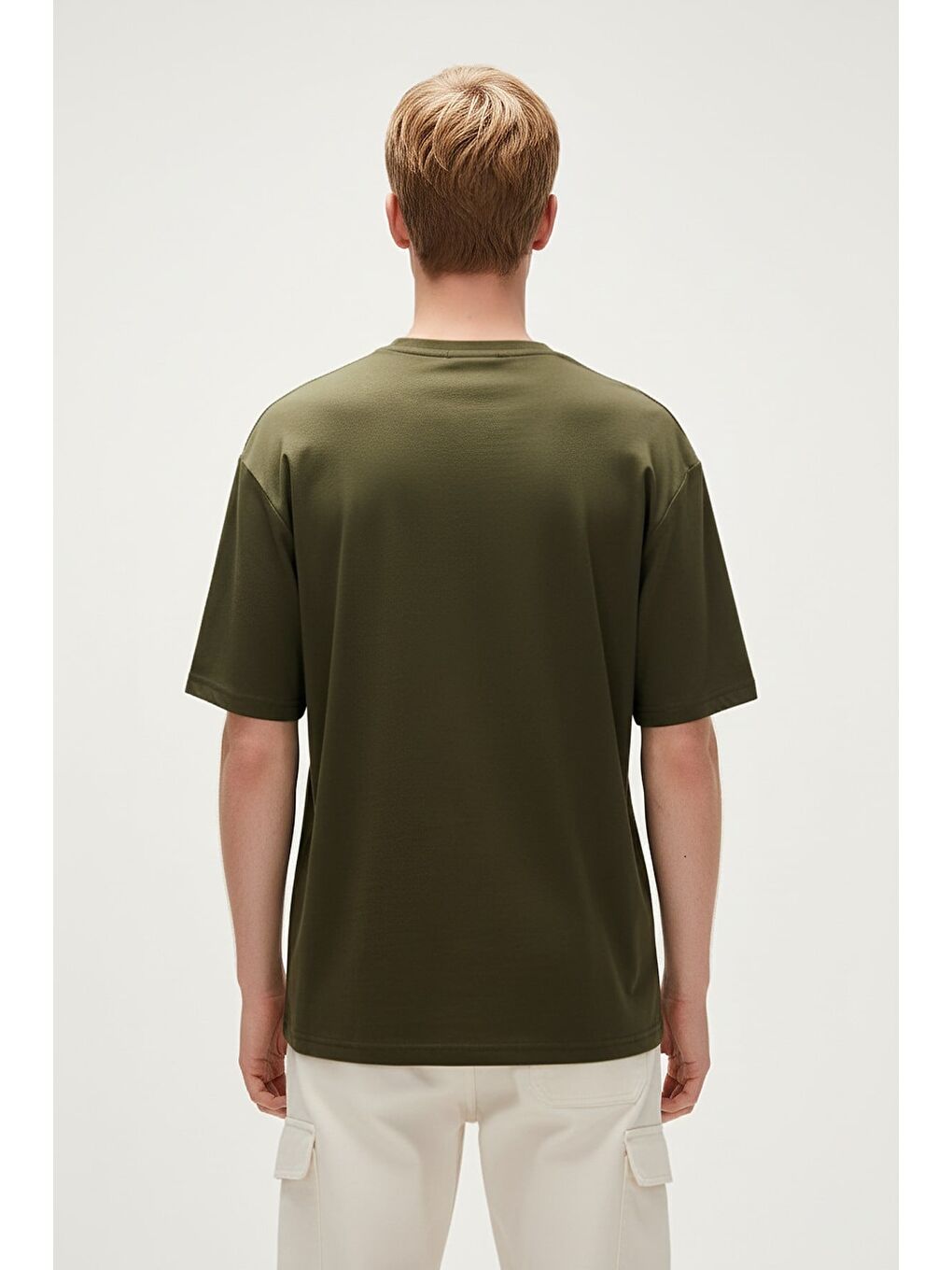 Muscle Haki Erkek Baskılı Tişört-2