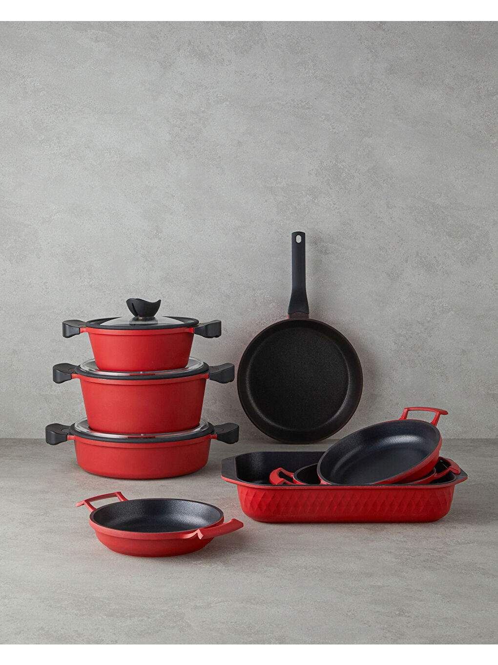 Prime Red Love Döküm Derin Tencere 24 cm Kırmızı-4