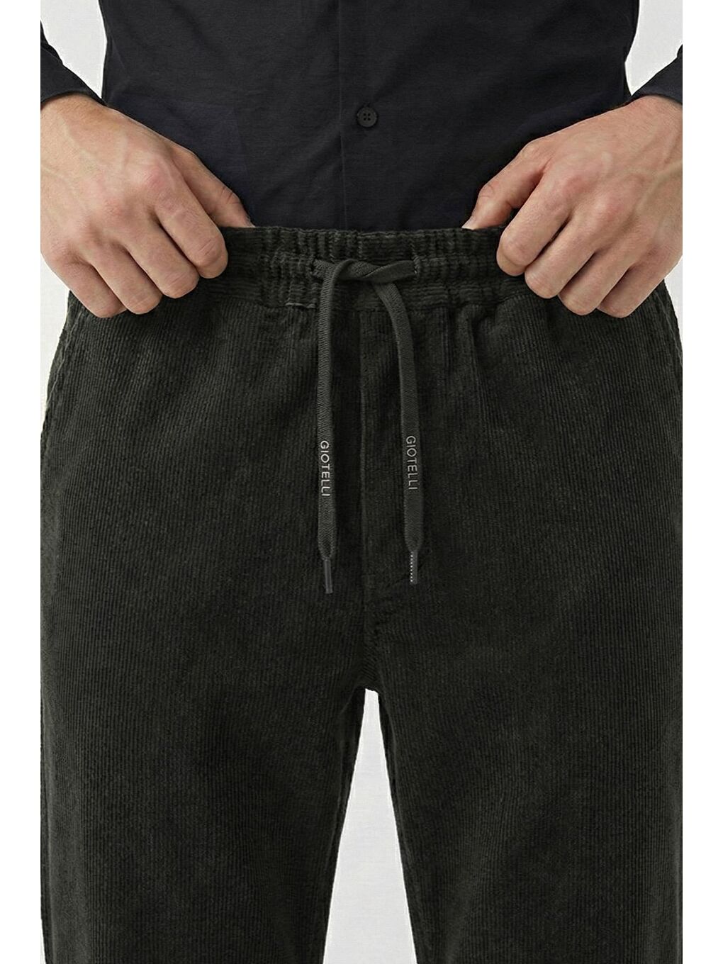 Giotelli Yeşil Dokuma Kumaş Normal Bel Standart Boy Erkek Pantolon-1