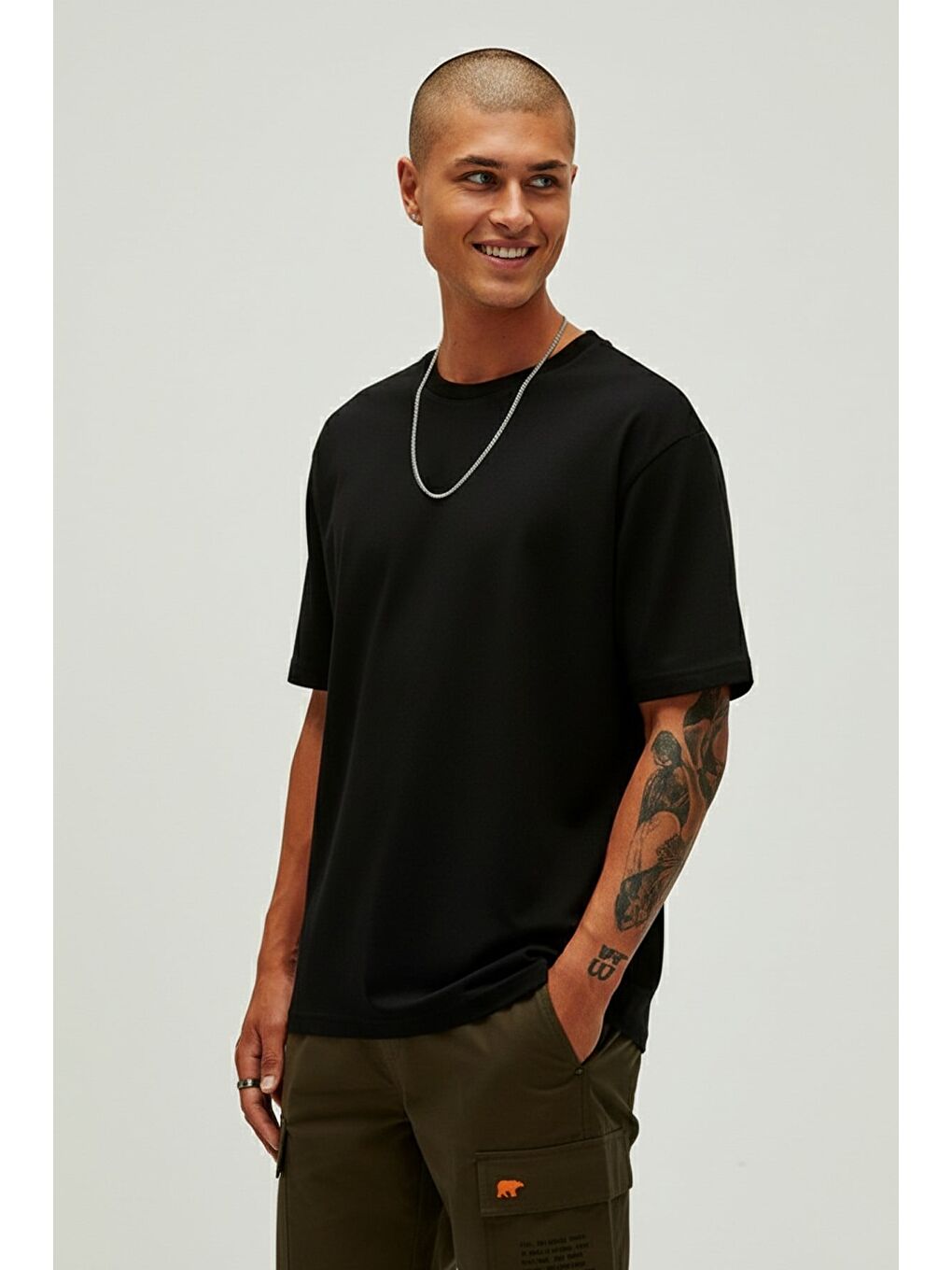 Routıne Siyah Basic Erkek Tişört-1