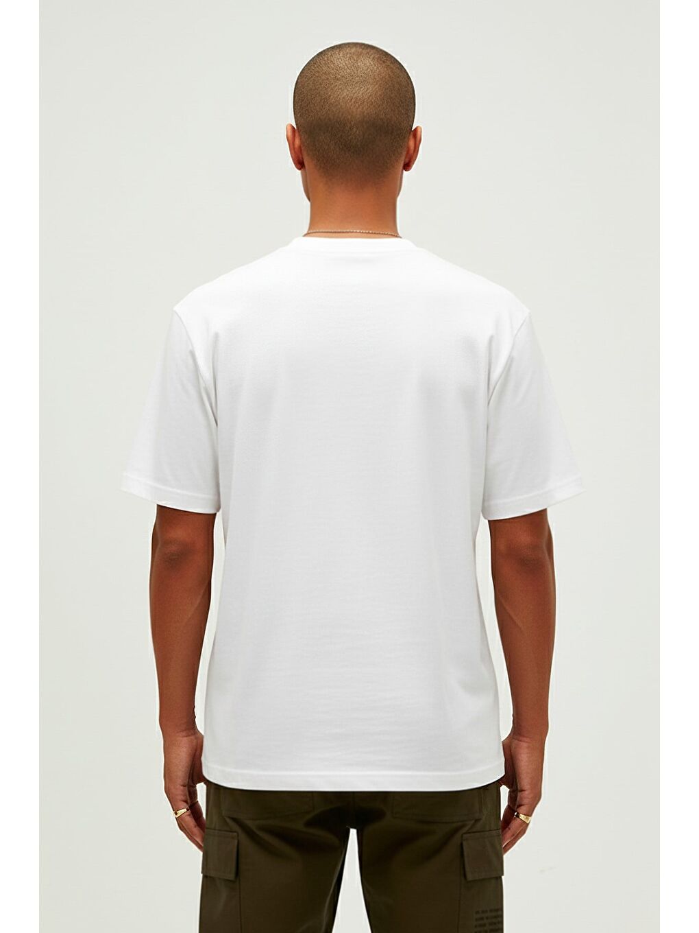 Routıne Beyaz Basic Erkek Tişört-2