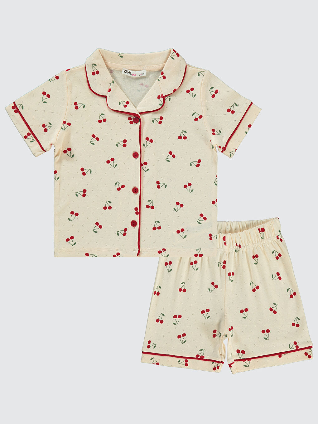 Bej Girls Kız Çocuk Pijama Takımı 2-5 Yaş FilDişi