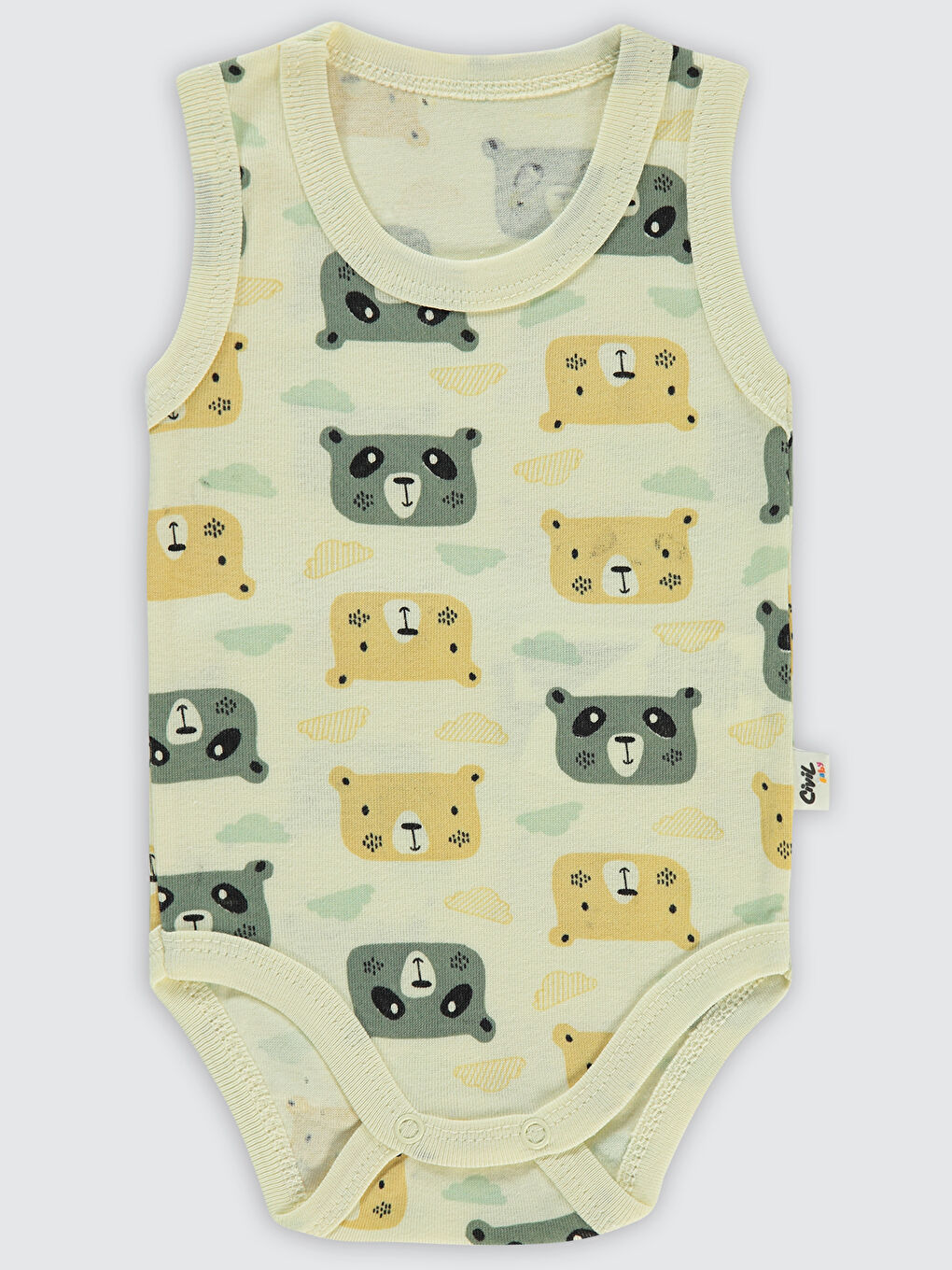 Bej Baby Erkek Bebek Çıtçıtlı Badi 1-36 Ay Taş Rengi