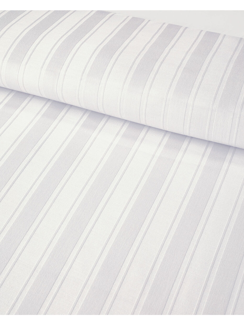 Lior Çizgili Pamuk Saten Çift Kişilik Nevresim Takımı 200x220 cm Beyaz-2