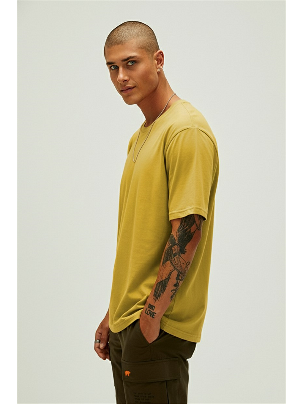 Routıne Sarı Basic Erkek Tişört-1