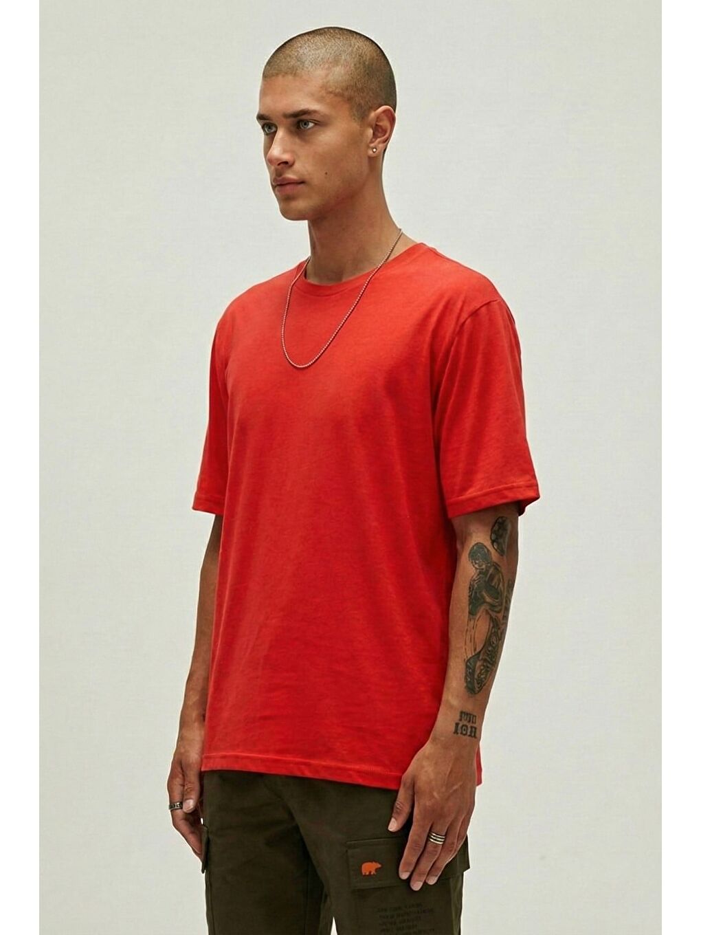 Routıne Kırmızı Basic Erkek Tişört-1