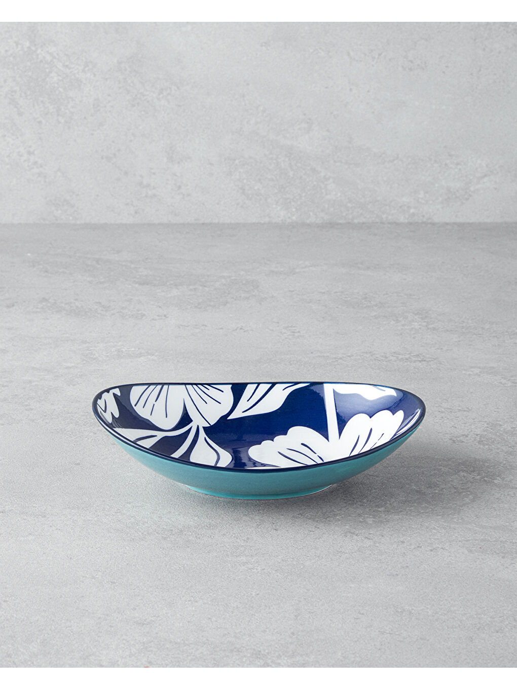 Ophelia Porselen Kayık Tabak Mavi-Beyaz