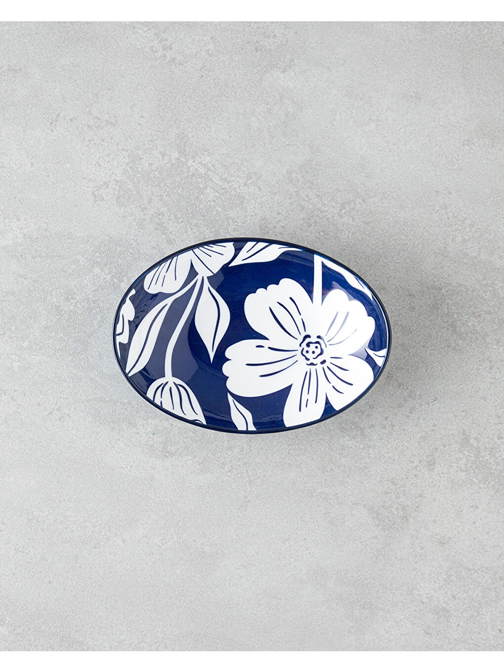 Ophelia Porselen Kayık Tabak Mavi-Beyaz-1