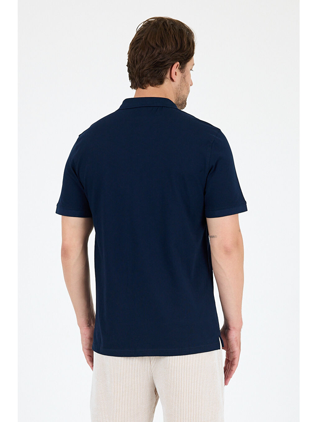 Lacivert Erkek Polo Yaka Kısa Kollu Tişört – %95 Pamuk %5 Elastan – Esnek, ve Rahat Erkek Tişört 0035-4