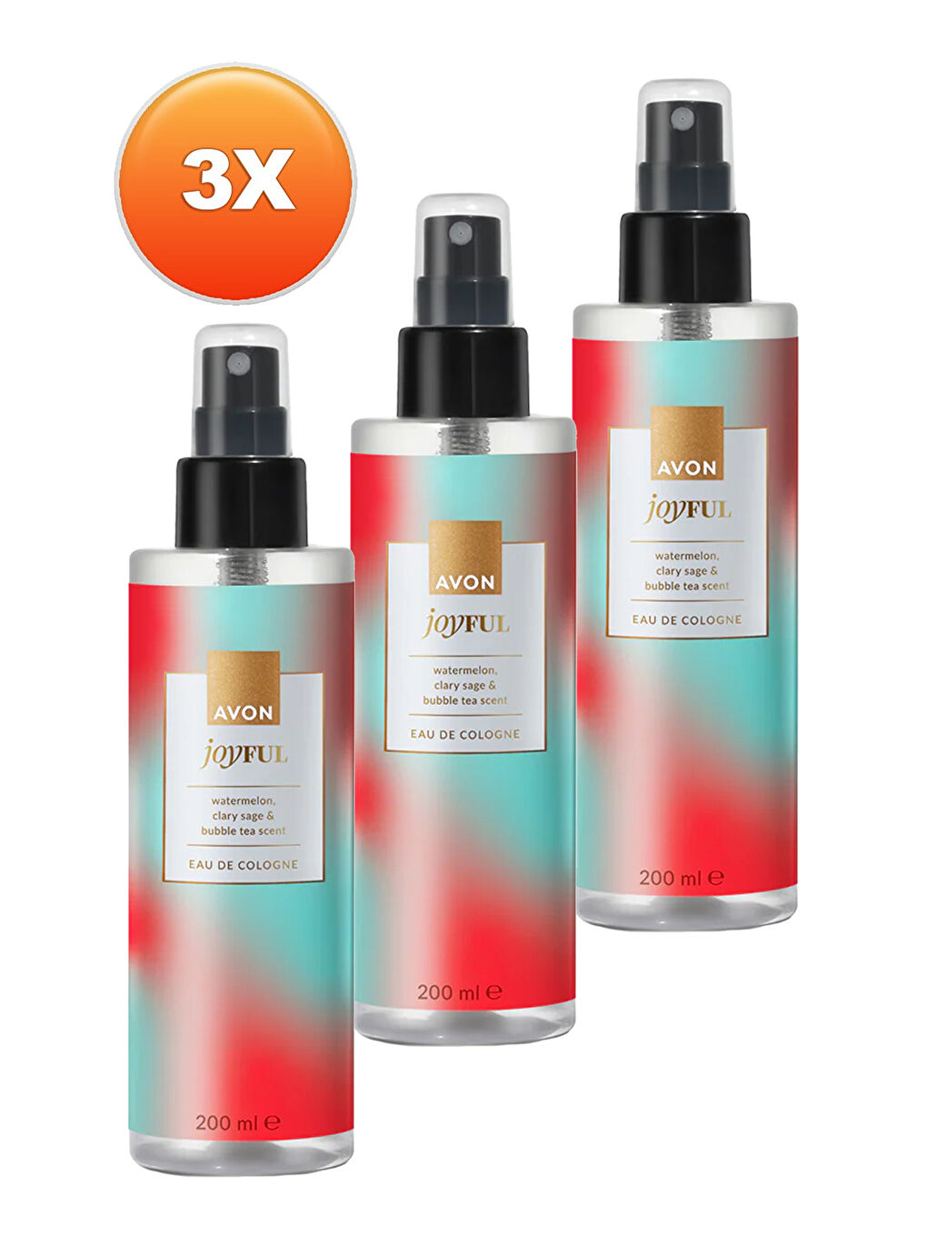 AVON Renksiz Joyful Kolonya Edc 200 Ml. Üçlü Set - 1