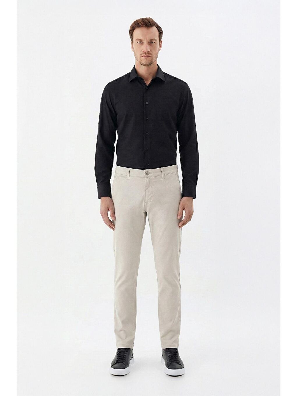 Bej Giotelli Taş Regular Fit Pamuklu Elastanlı Erkek Chino Pantolon-1