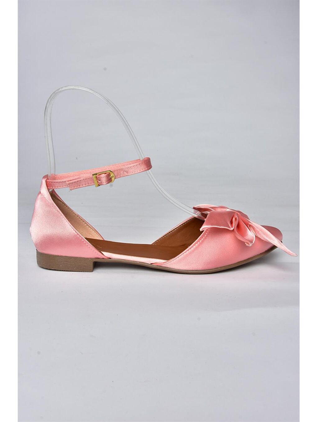 Pembe P726591004 Pudra Saten Kumaş Fiyonklu Kadın Babet-5