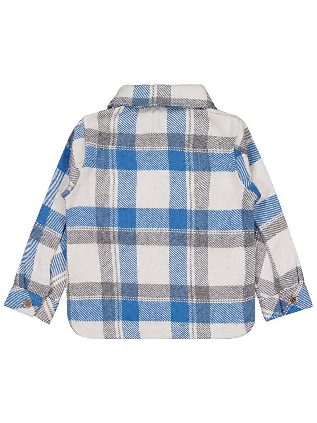 Boys Çift Cepli Ekoseli 2-5 Yaş Gömlek - Mavi 4-5 Yaş-1