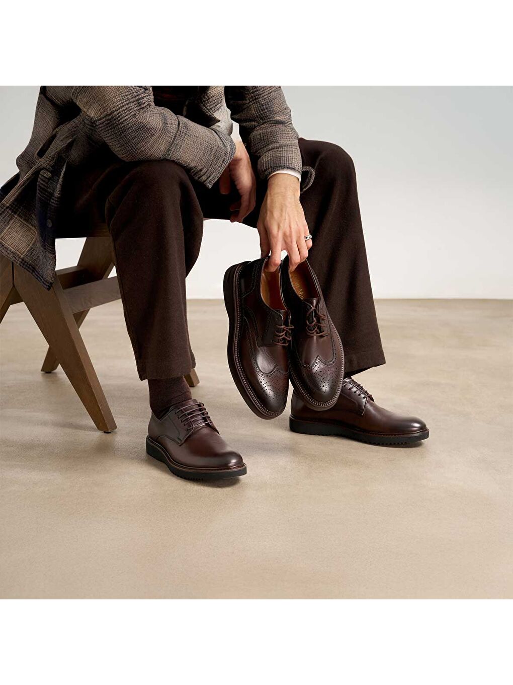 Kahverengi Erkek Oxford ( Klasik) KA-26Y-C4605 CASUAL SAFARİ Shoe-7