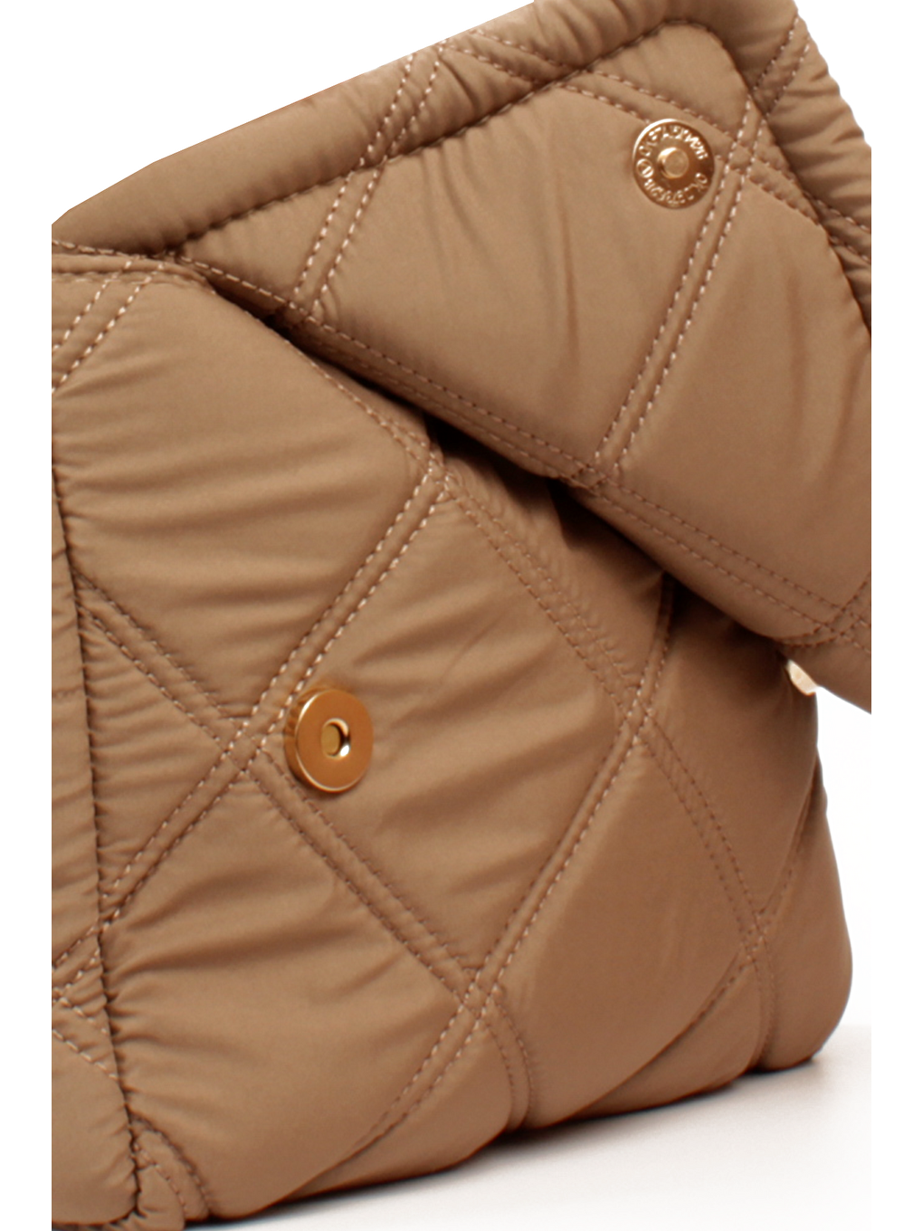 Bej Kadın Paraşüt Kumaş Kapitoneli Spor Kolon Askılı Çıt Çıt Kapaklı Omuz&Çapraz Çanta (10794)-2