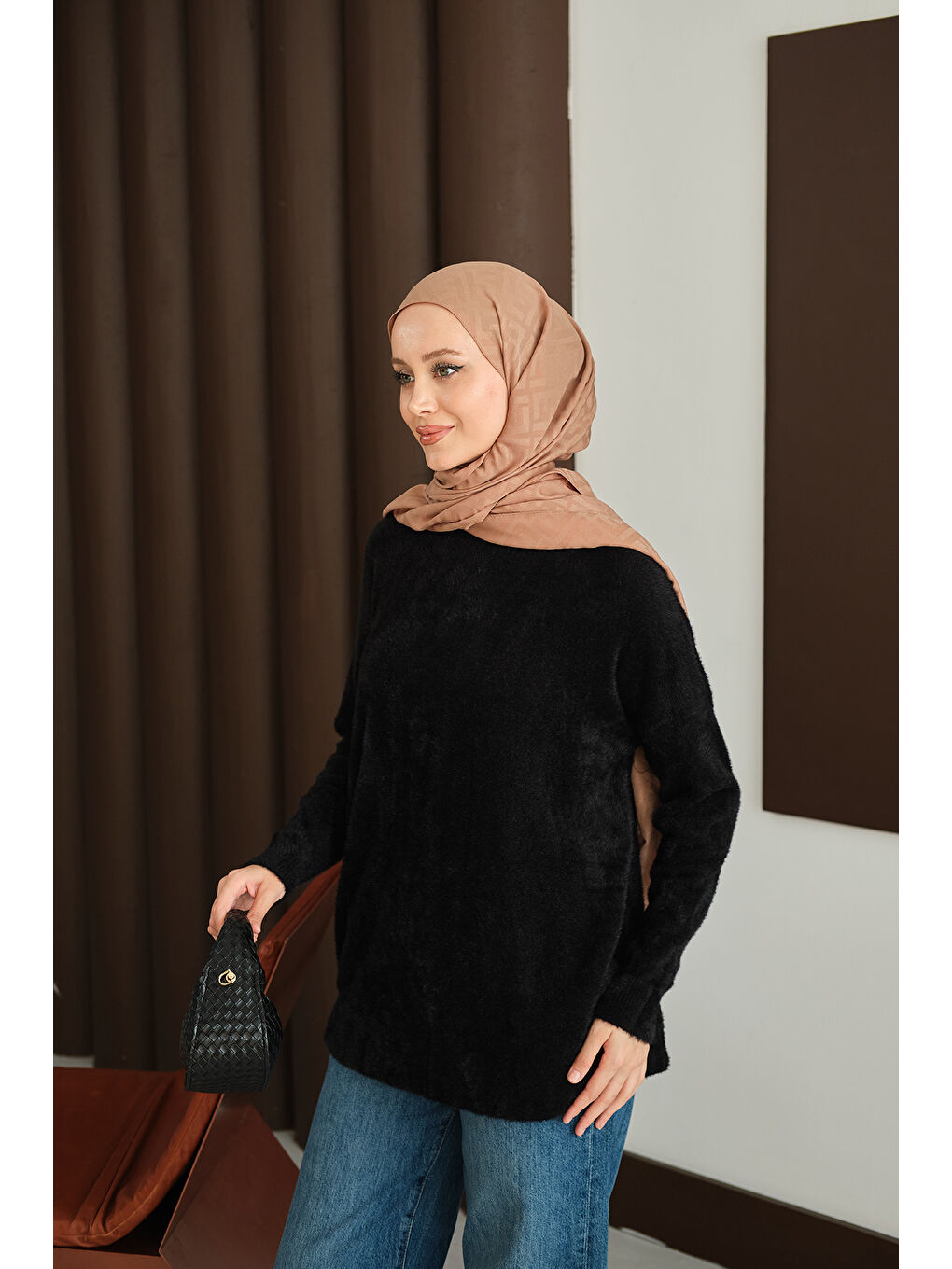 Kadın Püsküllü Tunik Siyah-3