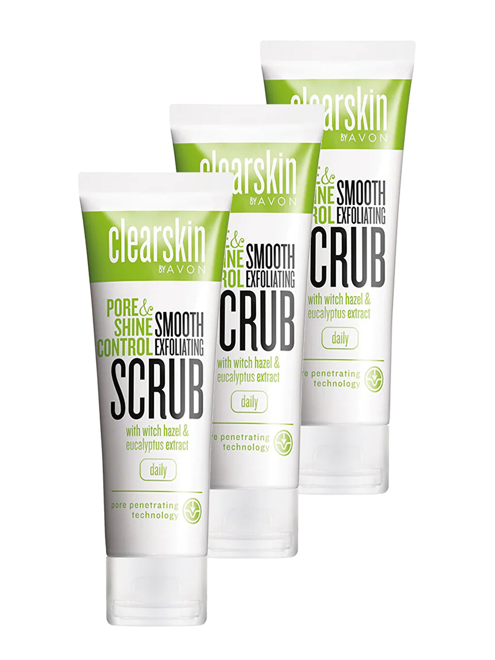 AVON Renksiz Clearskin Gözenek ve Parlaklık Kontrolü İçin Yüz Peelingi 75 Ml. Üçlü Set