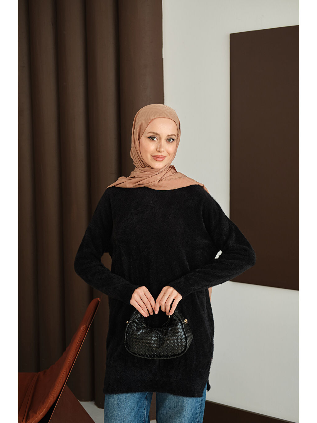 Kadın Püsküllü Tunik Siyah-4