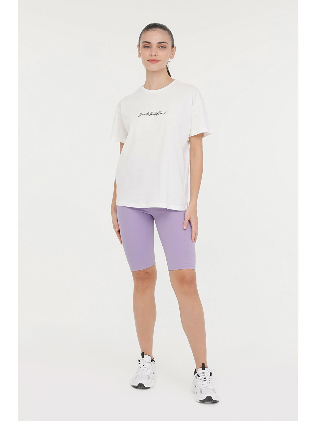 Bej WL HESTIA  11MDK403 4FX Ekru Kadın Kısa Kol Tişört-2