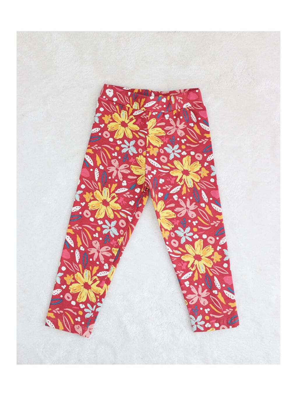 Mor Kız Çocuk Desenli 4'lü Paket Pamuklu Tayt-7