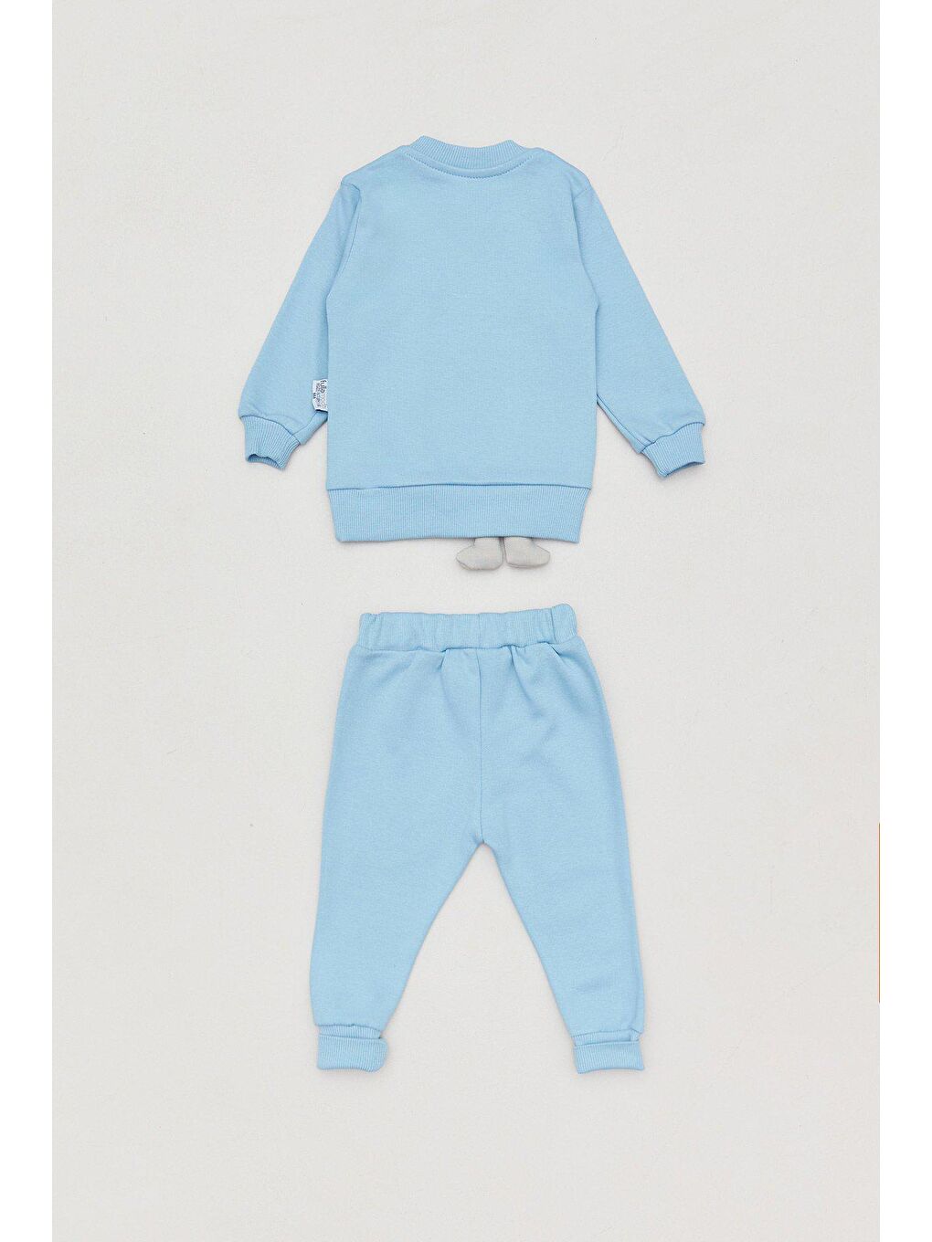 Mavi Nakışlı Bisiklet Yaka Erkek Bebek Takım-1