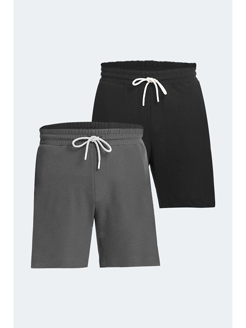 VALERI 2 li Set Erkek Cepli Siyah - Koyu Gri Şort