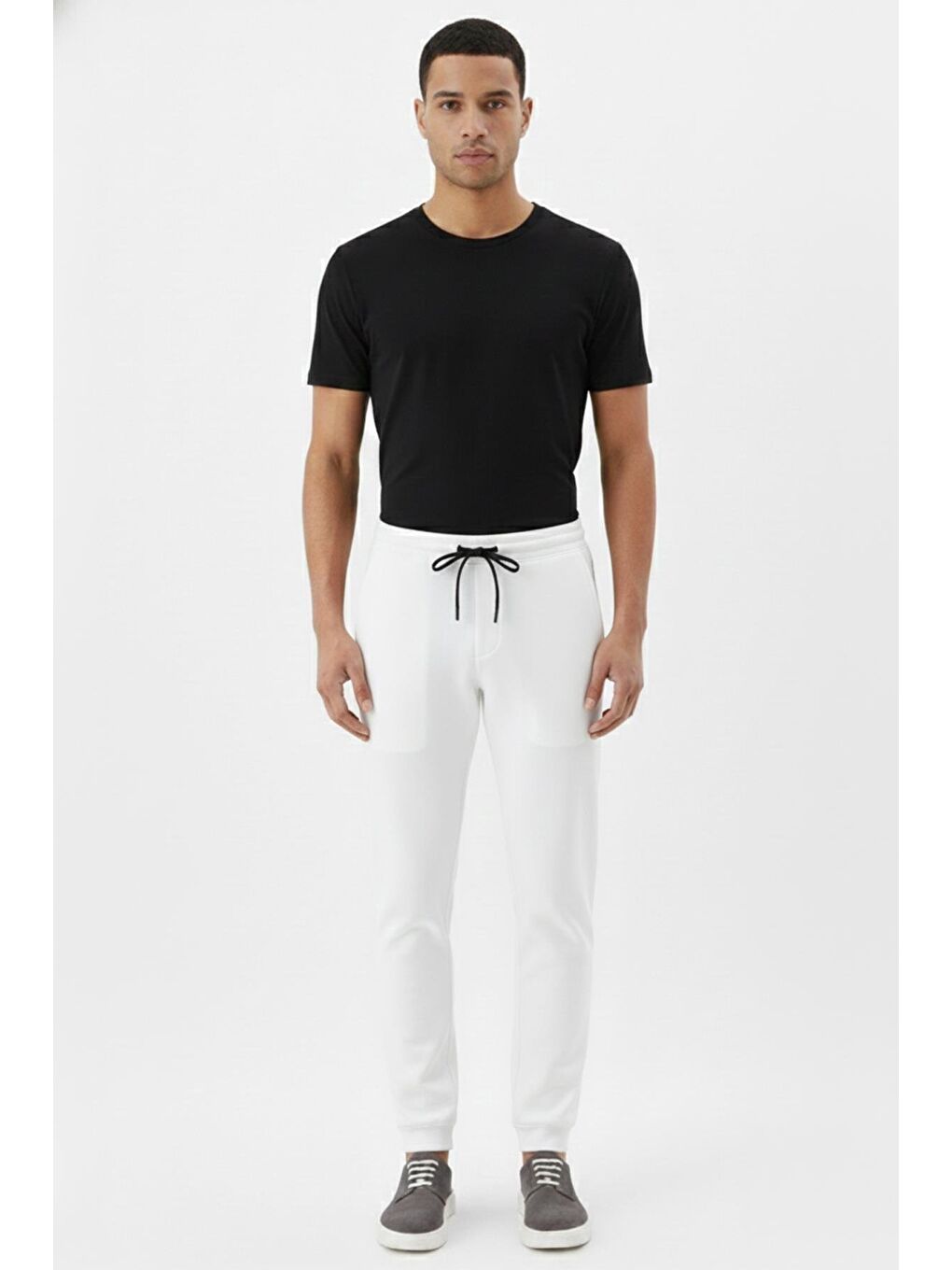 Giotelli Ekru Regular Fit Pamuk Karışımlı Örme Jogger Pantolon-1