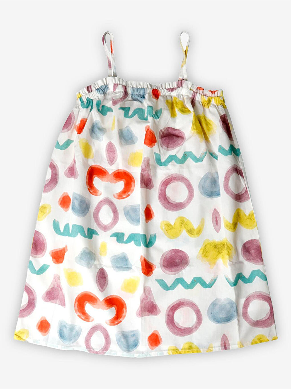 Karışık Luna Desenli Kız Çocuk Elbise-1