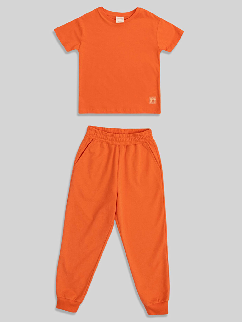 Turuncu Levi Pamuklu Çocuk Tshirt Eşofman Altı 2'li Takım-1